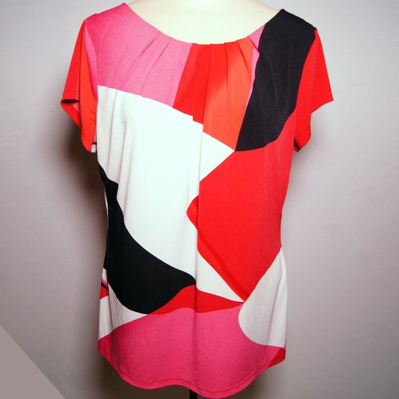 Worthington Womens Crew Neck Short-sleeved blouse, Petite Large - Picture 1 of 5